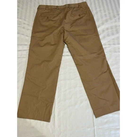 LL Bean Men's Double L Khaki Chinos Standard Fit Flat Front Pants Size 37 - Picture 7 of 8